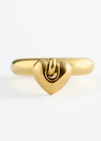 Bague avec pendentif en forme de cœur