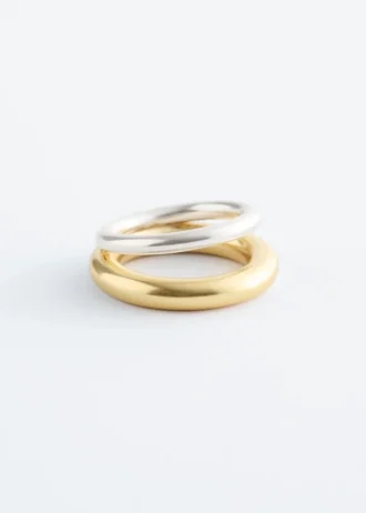 Bague sculpturale bicolore