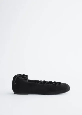 Ballerines en cuir à lacets