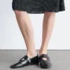 Ballerines en cuir à lanières croisées