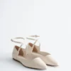 Ballerines à lanières croisées en cuir