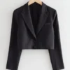 Blazer court en laine