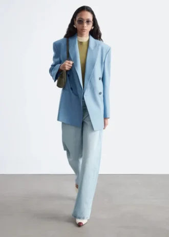 Blazer en laine à double boutonnage