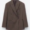 Blazer en laine à double boutonnage