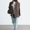 Blazer en laine à double boutonnage