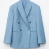 Blazer en laine à double boutonnage
