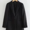 Blazer en laine à simple boutonnage