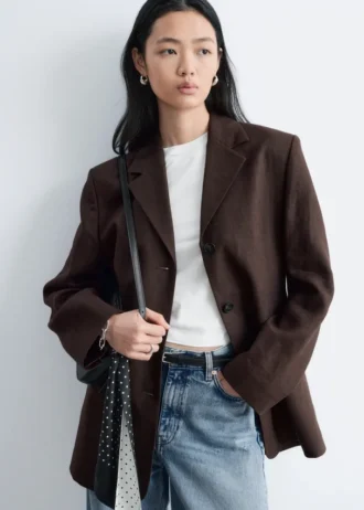 Blazer en lin ajusté