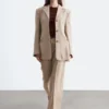 Blazer en lin ajusté