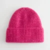 Bonnet en mélange de mohair côtelé