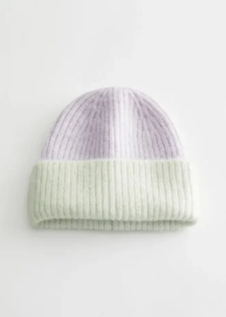 Bonnet en mélange de mohair côtelé