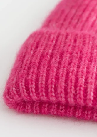 Bonnet en mélange de mohair côtelé