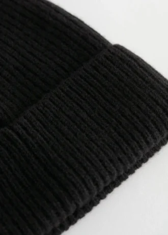 Bonnet en tricot de cachemire côtelé