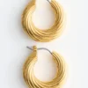 Boucles d&rsquo;oreilles créoles cannelées