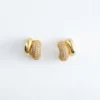 Boucles d&rsquo;oreilles créoles en strass en deux parties