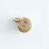 Boucles d&rsquo;oreilles créoles en strass en deux parties
