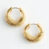 Boucles d&rsquo;oreilles créoles striées