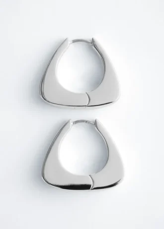 Boucles d&rsquo;oreilles créoles triangulaires massives
