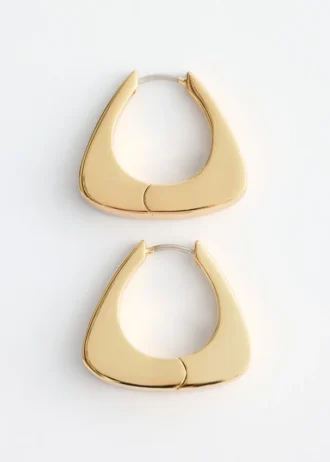 Boucles d&rsquo;oreilles créoles triangulaires massives