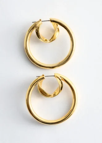 Boucles d&rsquo;oreilles à double anneau