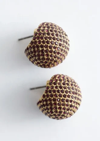 Boucles d&rsquo;oreilles sphériques en strass