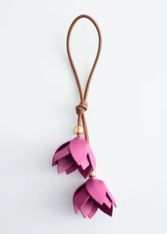 Breloque pour sac en forme de fleur