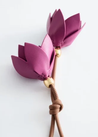 Breloque pour sac en forme de fleur