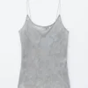 Caraco en jacquard de satin transparent