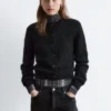 Cardigan brossé en mélange de mohair