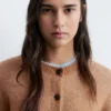Cardigan brossé en mélange de mohair