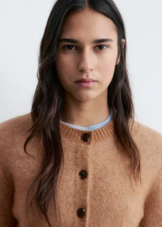 Cardigan brossé en mélange de mohair