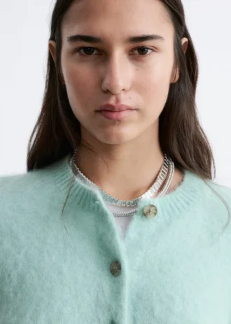 Cardigan brossé en mélange de mohair
