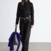 Cardigan brossé en mélange de mohair