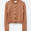 Cardigan brossé en mélange de mohair