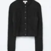 Cardigan brossé en mélange de mohair