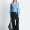 Cardigan cache-cœur en laine mérinos
