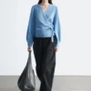 Cardigan cache-cœur en laine mérinos