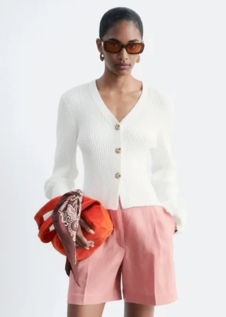 Cardigan en coton côtelé