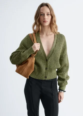 Cardigan en coton à côtes