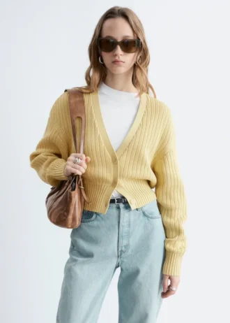 Cardigan en coton à côtes