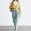 Cardigan en coton à côtes