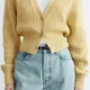 Cardigan en coton à côtes