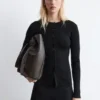 Cardigan en laine mérinos à côtes