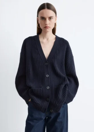 Cardigan en maille côtelée