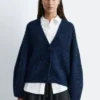 Cardigan en maille côtelée épaisse