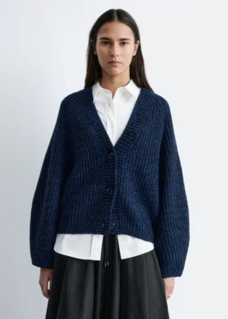Cardigan en maille côtelée épaisse