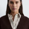 Cardigan en maille côtelée épaisse