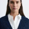 Cardigan en maille côtelée épaisse