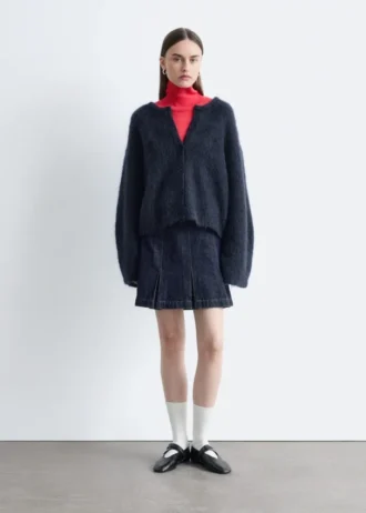 Cardigan en mélange de mohair brossé