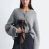 Cardigan en mélange de mohair brossé